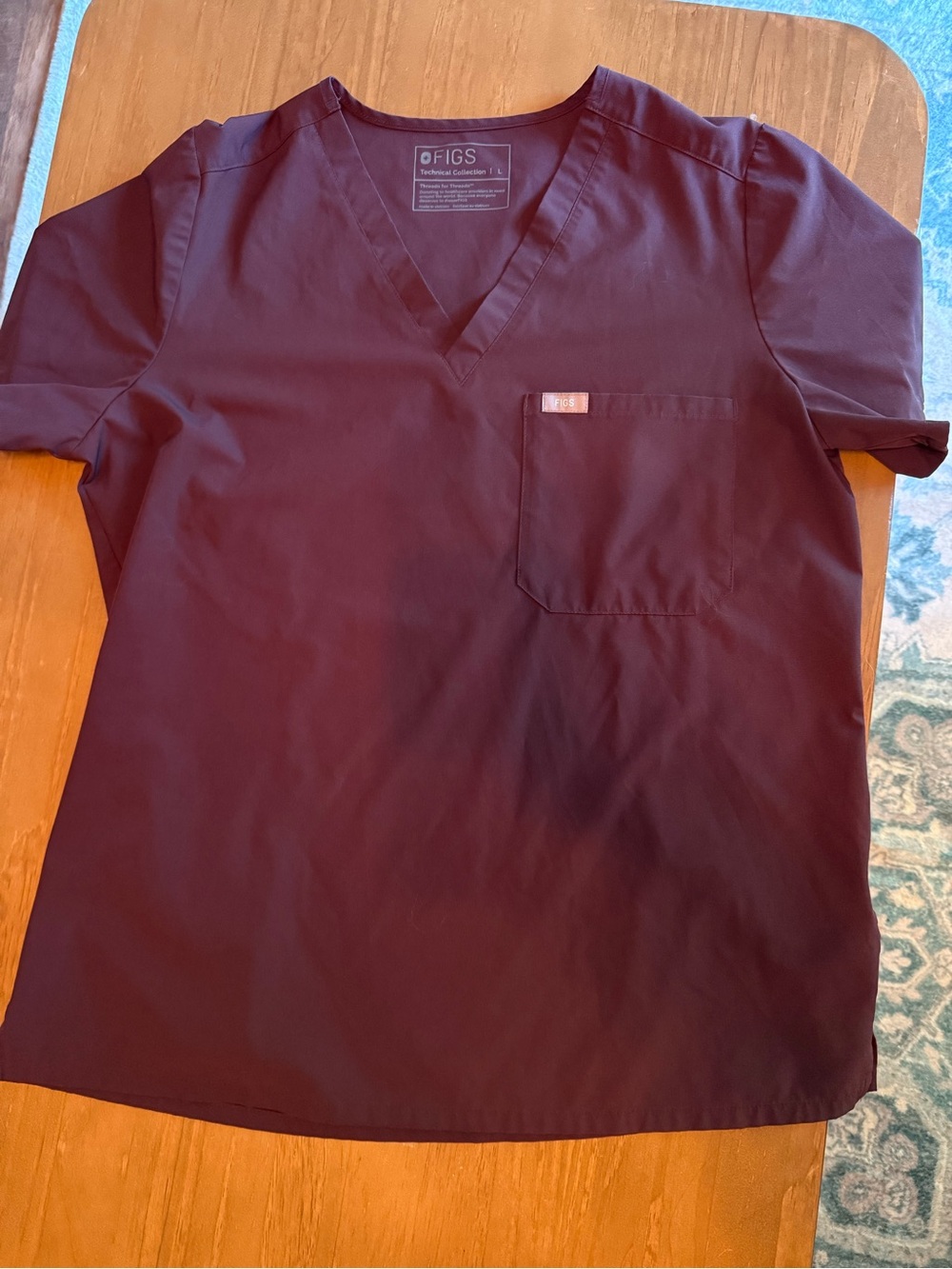 FIGS Free-X V-Neck Scrub Top in Dark Plum